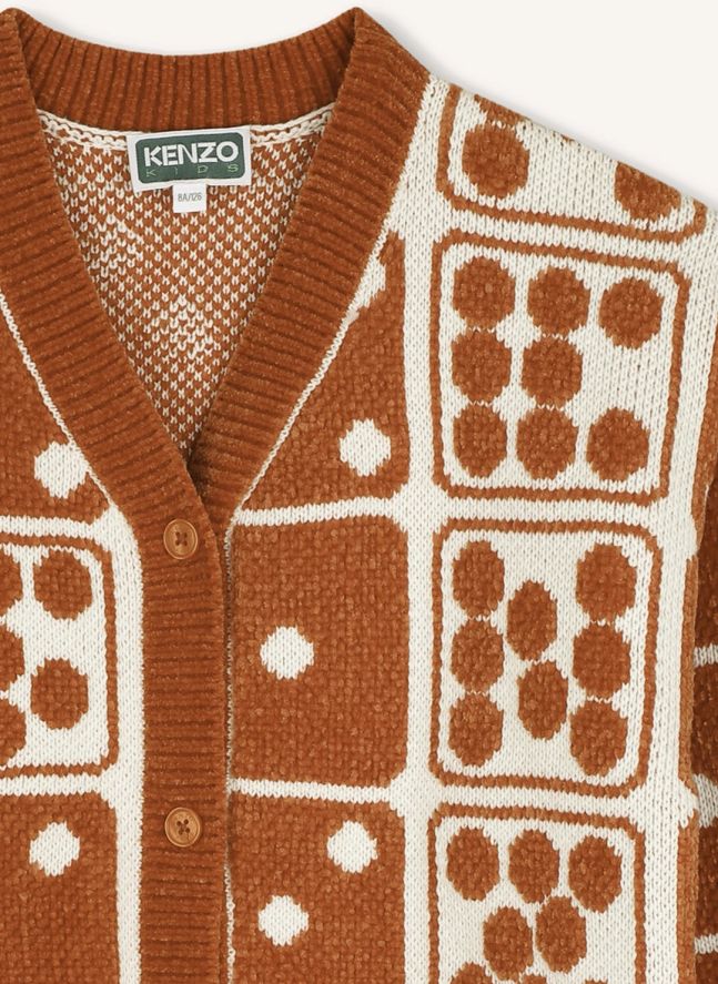 Cardigan Col V Jacquard | Avoine
