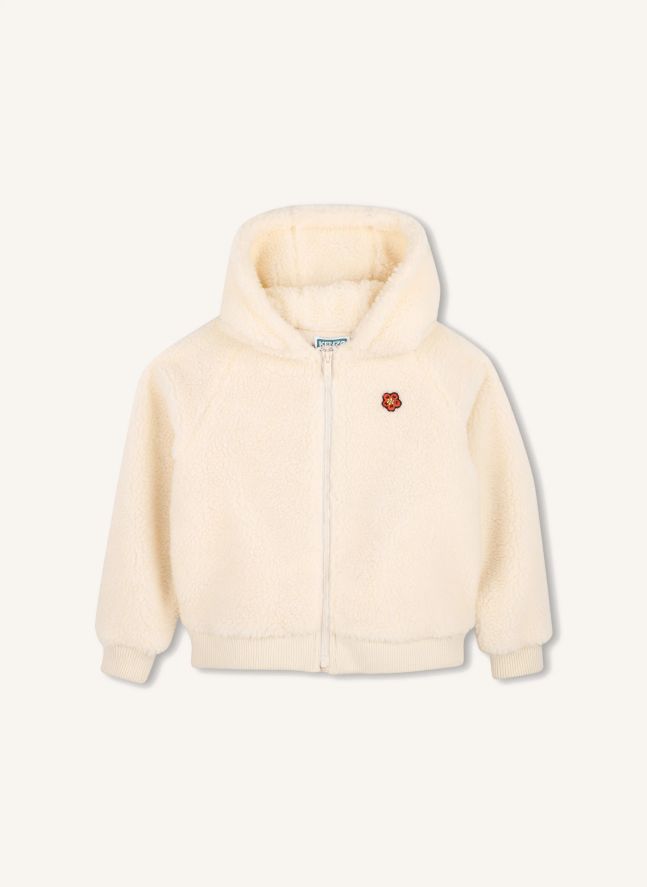 Sweat Zippé Fleur Polaire  | Blanc