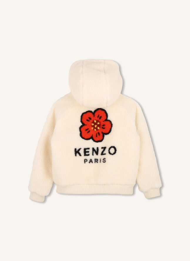 Sweat Zippé Fleur Polaire  | Blanc