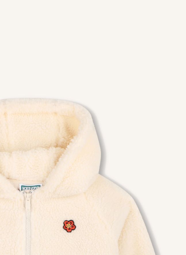 Sweat Zippé Fleur Polaire  | Blanc