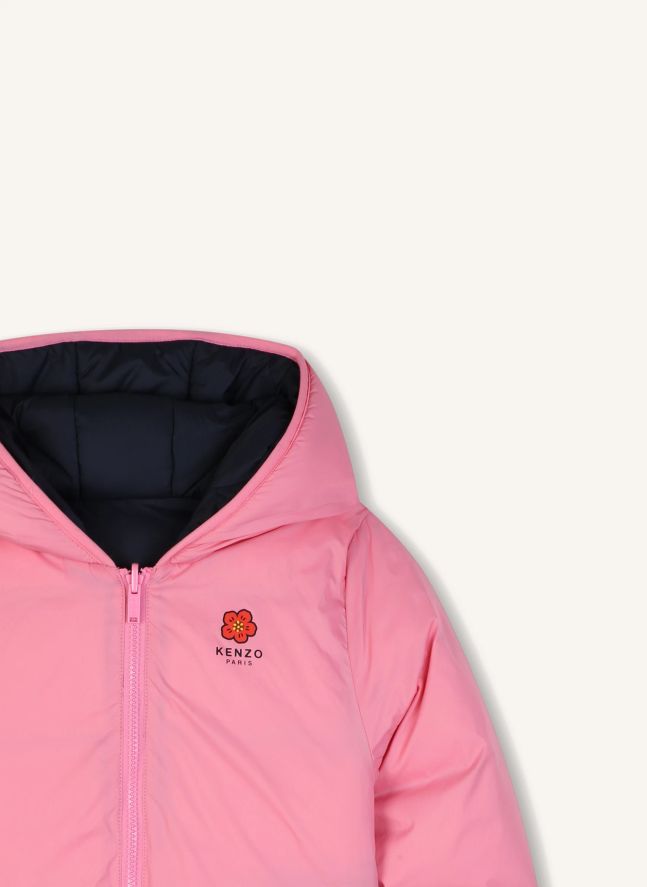 Doudoune Réversible Fleur | Rose bonbon