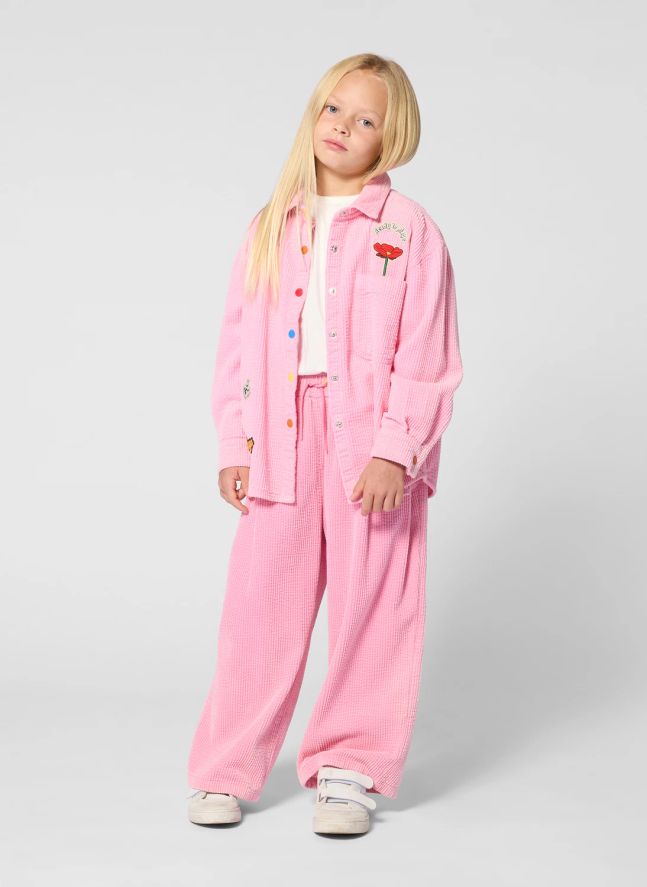 Pantalon Elastiqué Velours | Rose bonbon