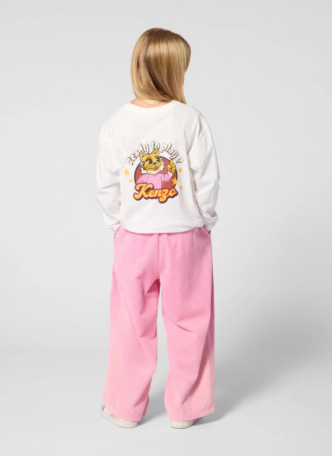 Pantalon Elastiqué Velours | Rose bonbon