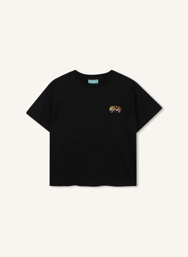 T-shirt Ecusson Têtes Tigres | Noir