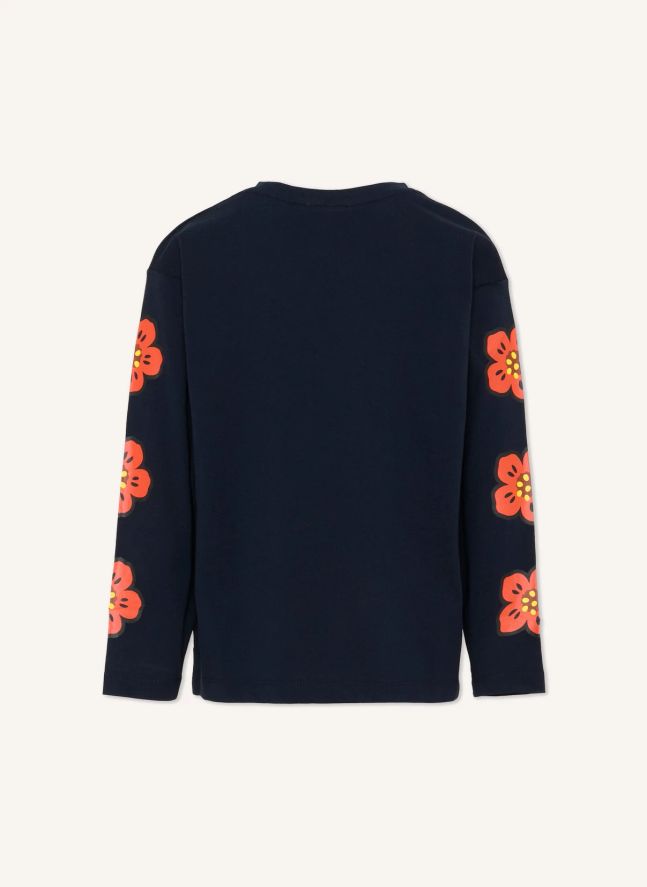 T-shirt Fleurs | Bleu nuit