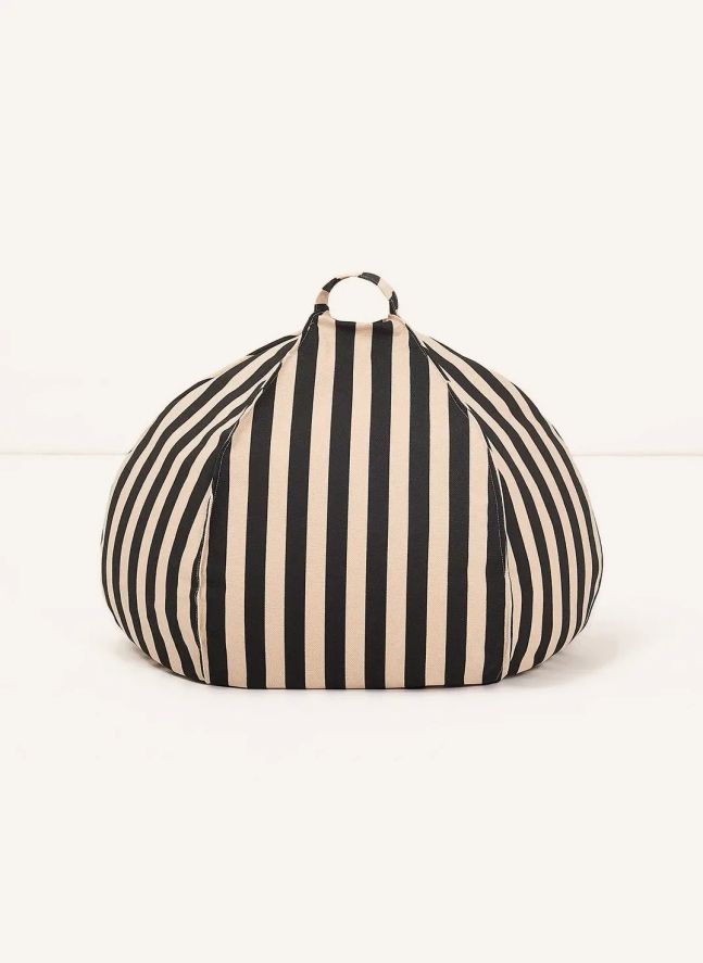 Vibes Stripes Round Ottoman | Black