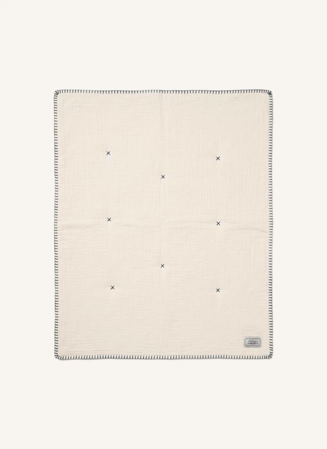 Pablo quilted throw  | Ivory Gauze