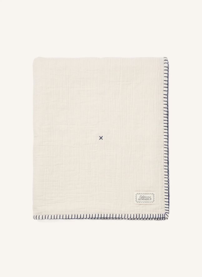 Pablo quilted throw  | Ivory Gauze