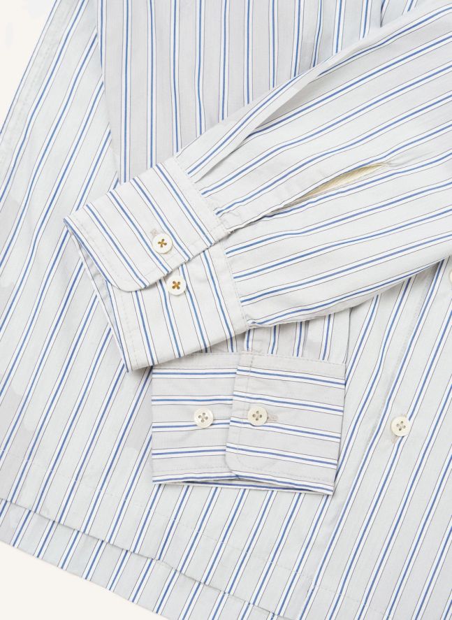 Chemise Rayée Lucky Coton | Gris clair