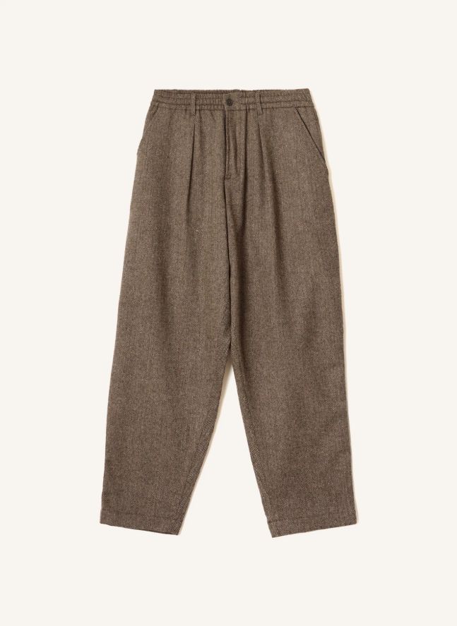 Pantalon Plissé Laine | Taupe