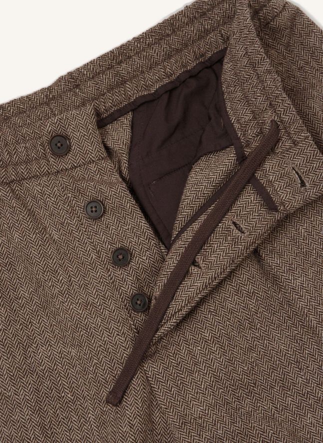 Pantalon Plissé Laine | Taupe