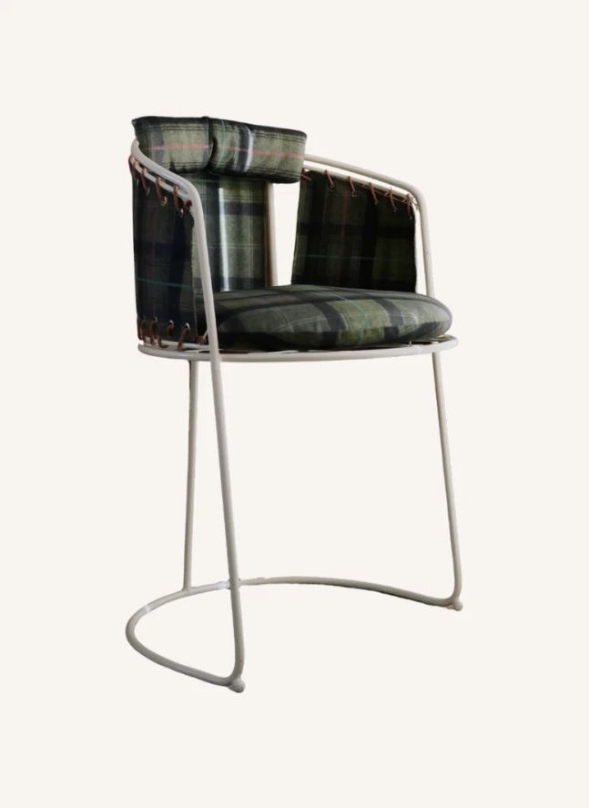 Chaise Palmer velours tartan | Vert