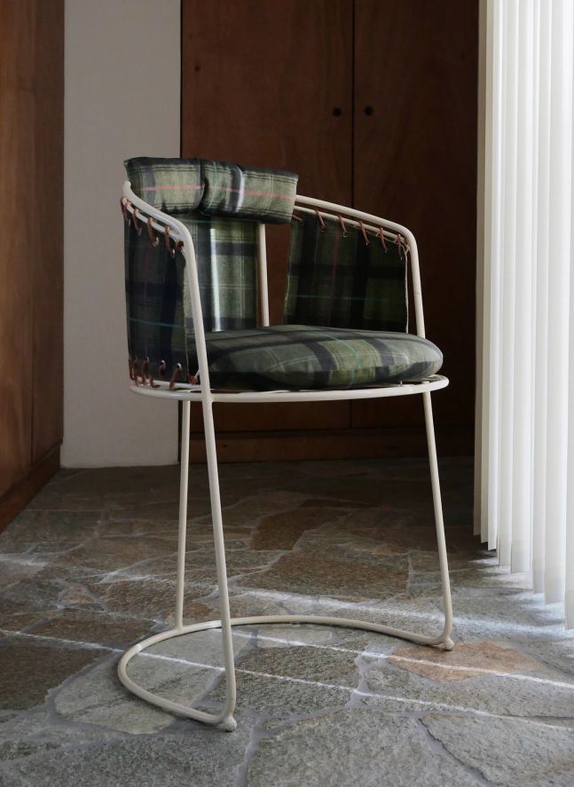 Chaise Palmer velours tartan | Vert