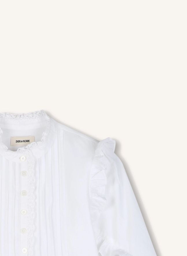 Gisele ruffled blouse | White