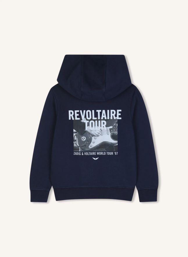 Sweat à Capuche Revoltaire Tour Coton Bio | Bleu