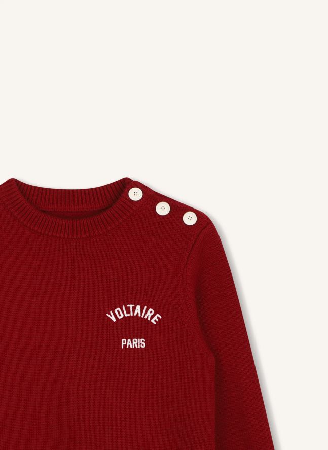 Pull Logo Brodé Laine | Bordeaux