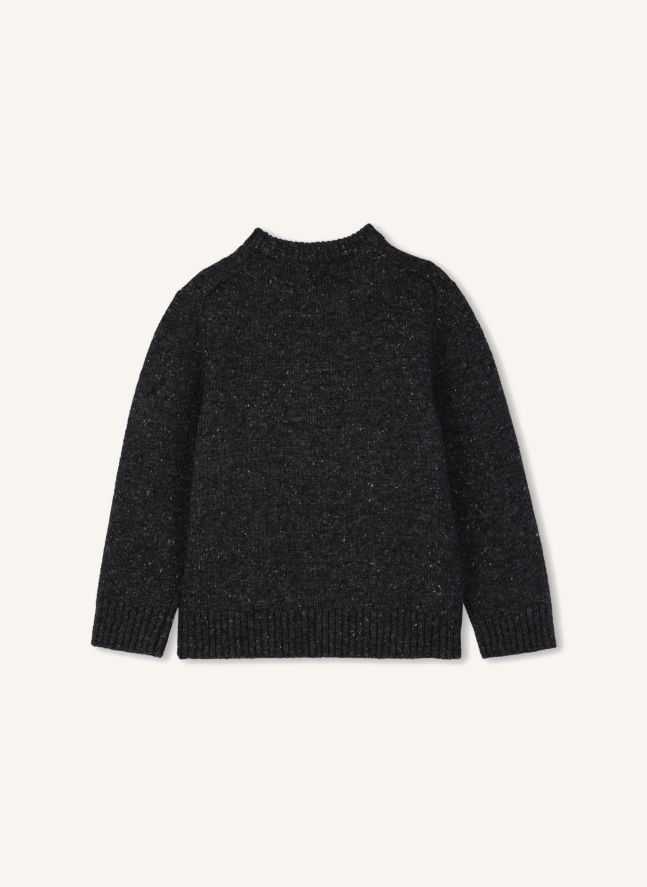 Pull Rock Brodé Laine | Gris anthracite