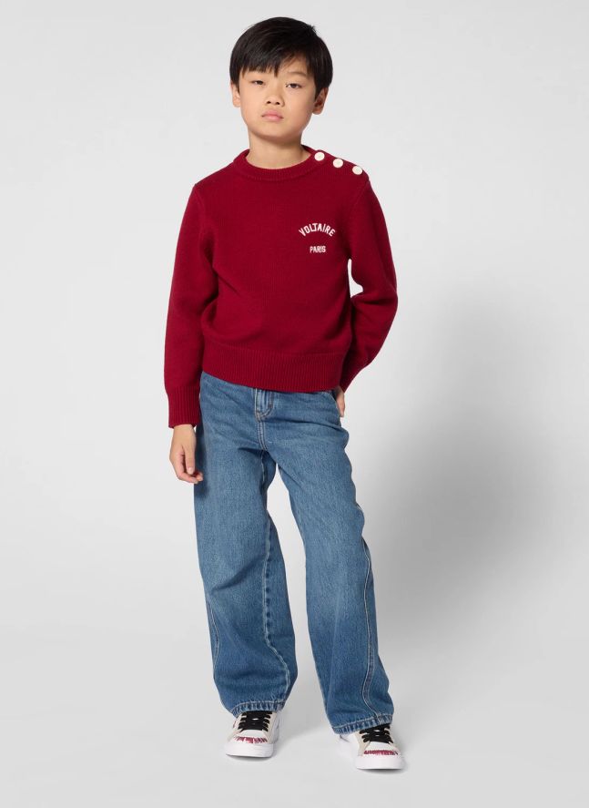 Pull Logo Brodé Laine | Bordeaux