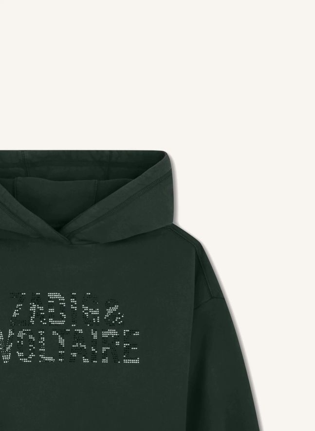 Sweat à Capuche Pailleté Coton Bio | Noir
