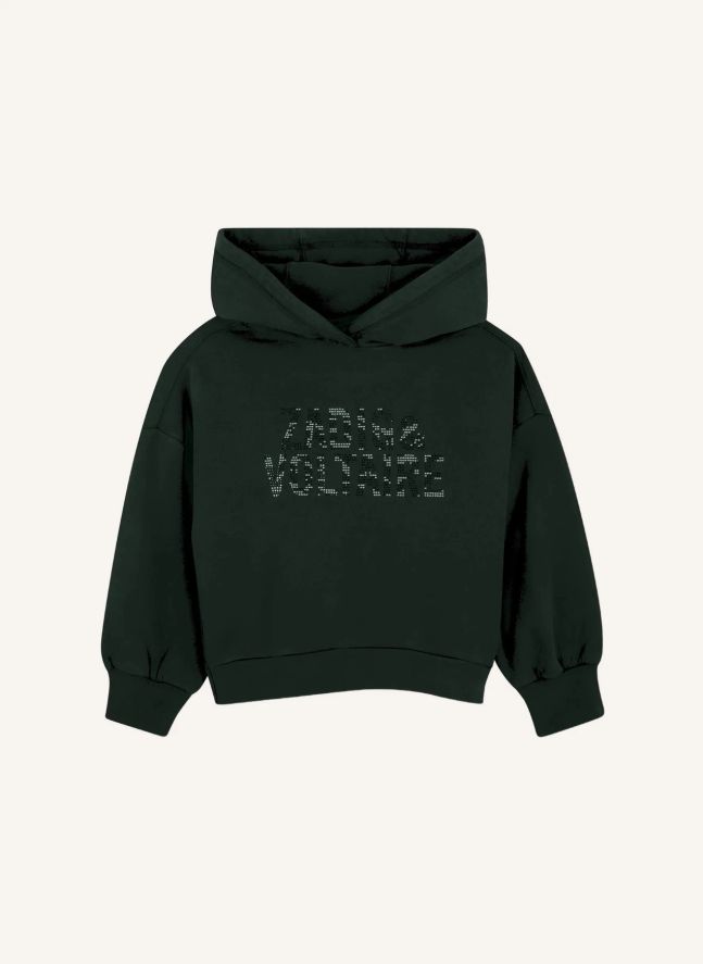 Sweat à Capuche Pailleté Coton Bio | Noir