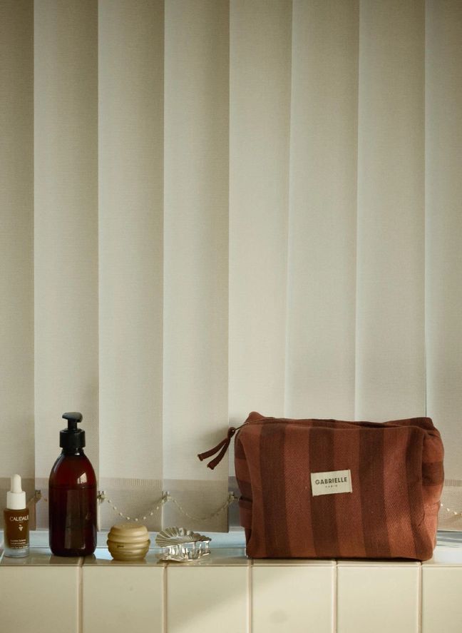 Trousse de toilette à rayures Saint-Honoré | Terre cuite
