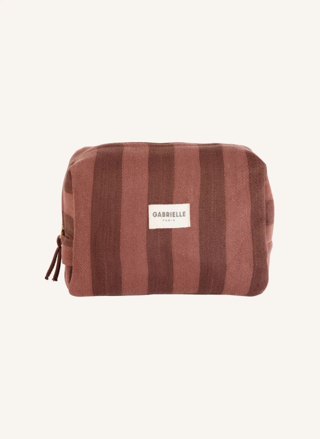 Trousse de toilette à rayures Saint-Honoré | Terre cuite