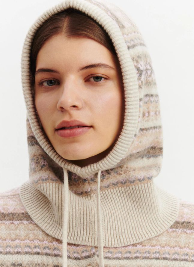 Cagoule Fairisle Cachemire