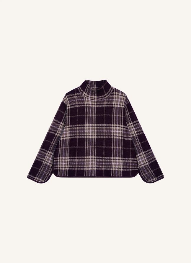 Pull Tartan Laine | Grenat