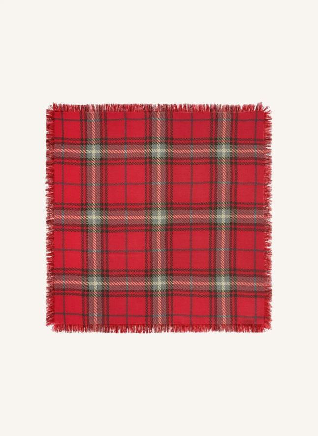 Mini Carré Swann Tartan Cachemire | Rouge