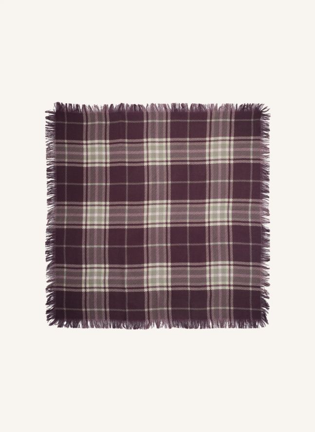 Mini Carré Swann Tartan Cachemire | Grenat