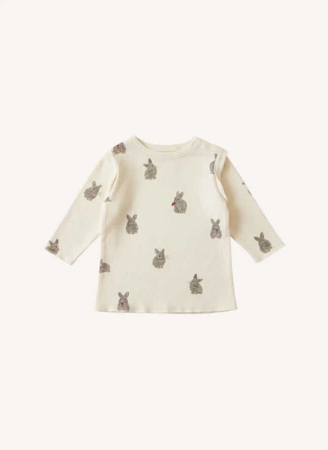 T-shirt Lala Lapins Coton Bio | Ecru