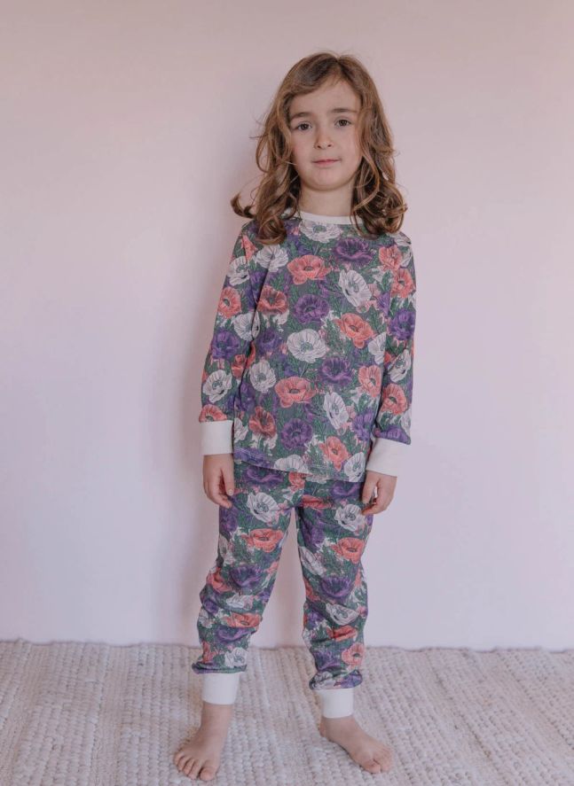 Pyjama Dodo Fleurs Coton Bio | Violet