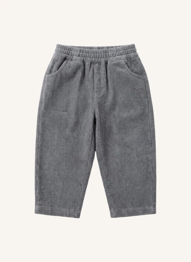 Pantalon Carrott Velours Côtelé Coton Bio | Bleu gris