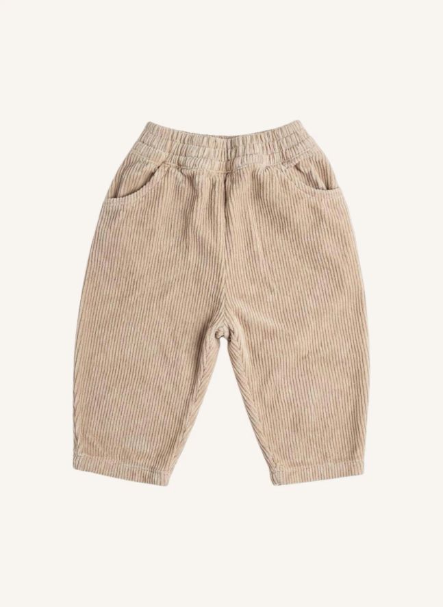 Pantalon Carrot Velours Côtelé Coton Bio | Taupe