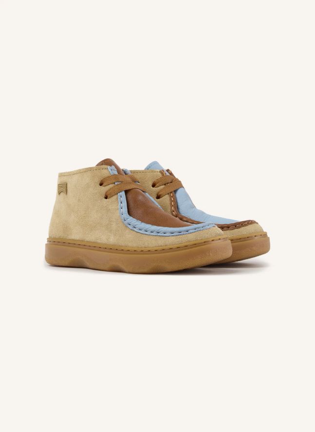 Bottines Lacets Kiddo Colorblock | Marron clair 