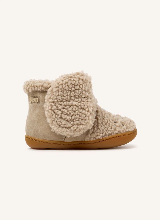 Bottines Façon Sherpa Lapin Twins | Beige