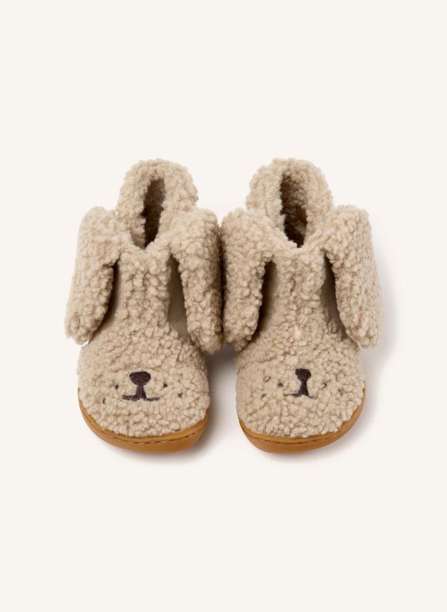 Bottines Façon Sherpa Lapin Twins | Beige
