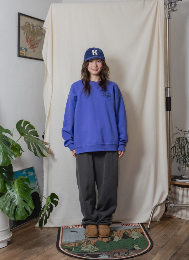 Casquette Logo Velours Côtelé | Bleu