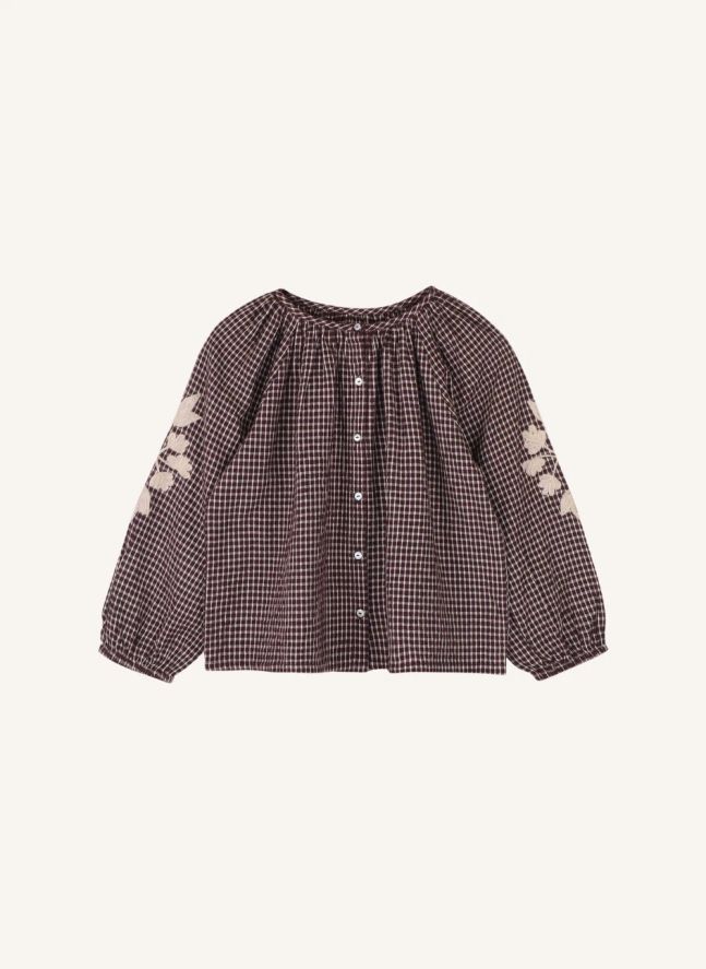 Coco Carreaux embroidered blouse | Burgundy