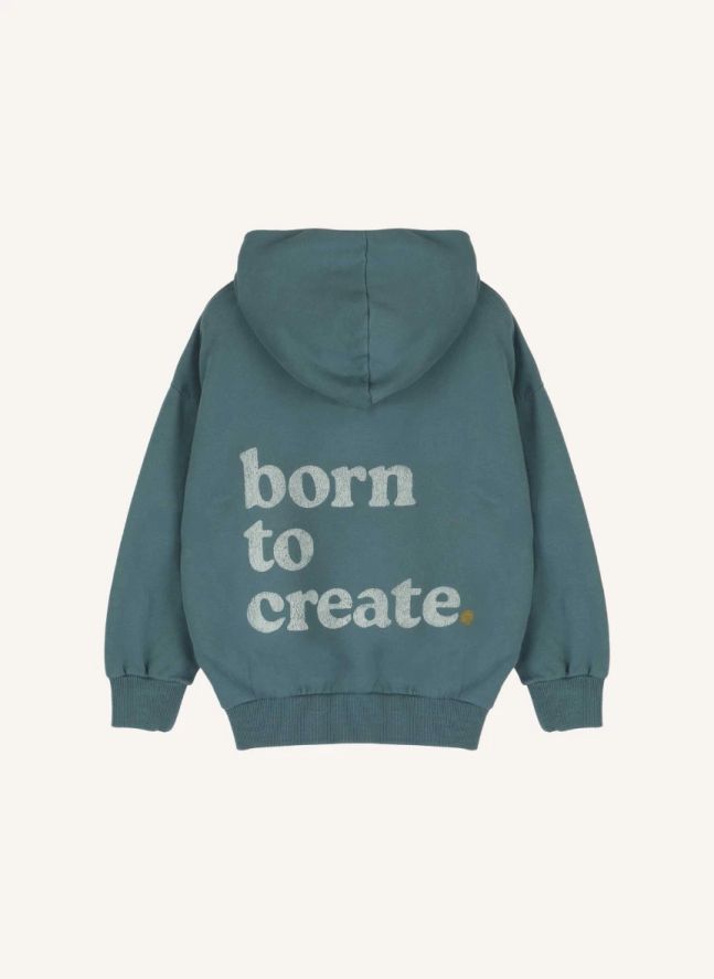 Sweat Capuche Chiné Chris Coton Bio | Bleu canard