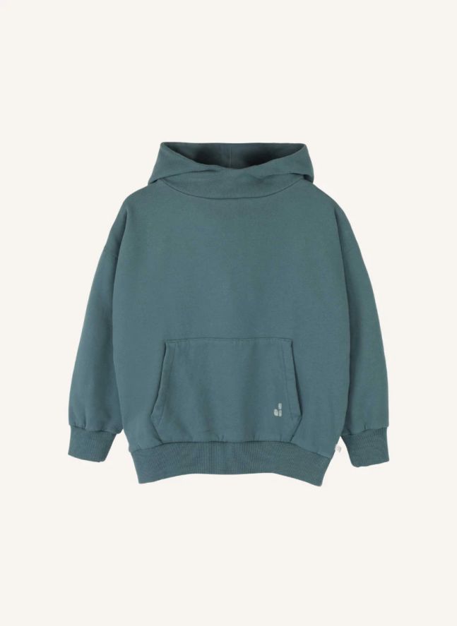 Sweat Capuche Chiné Chris Coton Bio | Bleu canard