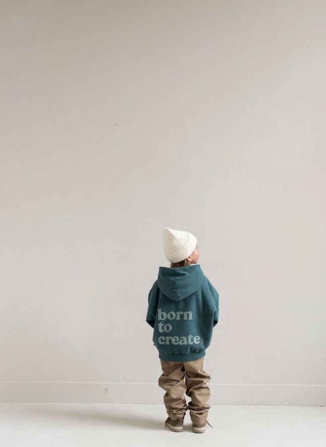 Sweat Capuche Chiné Chris Coton Bio | Bleu canard