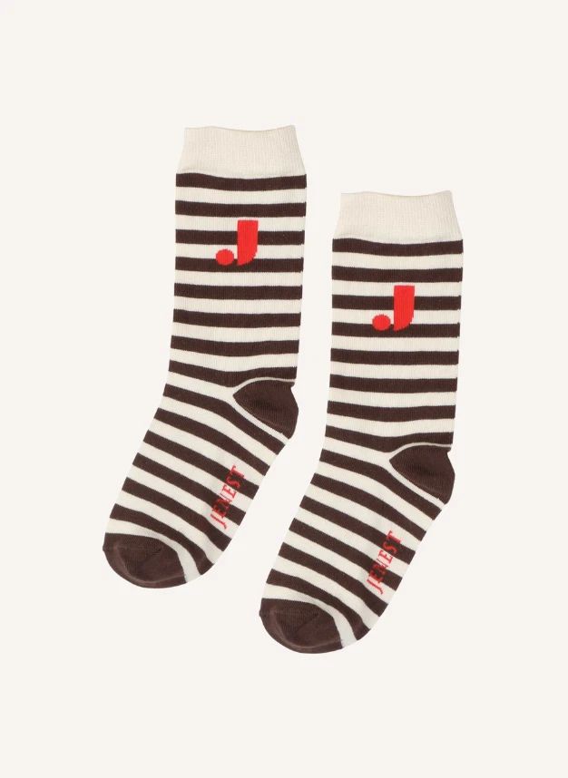 Chaussettes J Rayées Coton Bio | Blanc