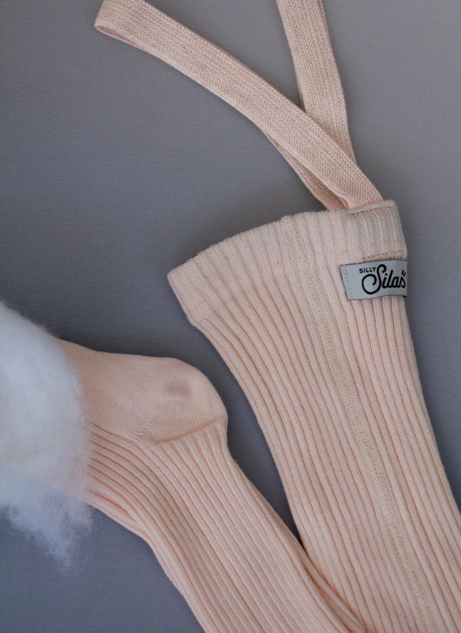 Collants à Bretelles Hippy Coton Bio | Rose pêche