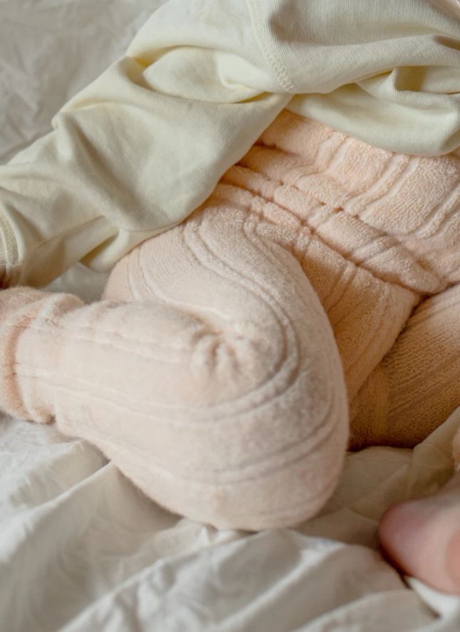 Collants à Bretelles sans Pieds Granny Coton Bio | Rose pêche