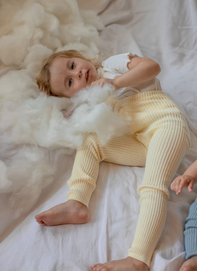 Collants à Bretelles sans Pieds Hippy Coton Bio | Jaune