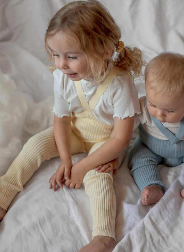 Collants à Bretelles sans Pieds Hippy Coton Bio | Jaune