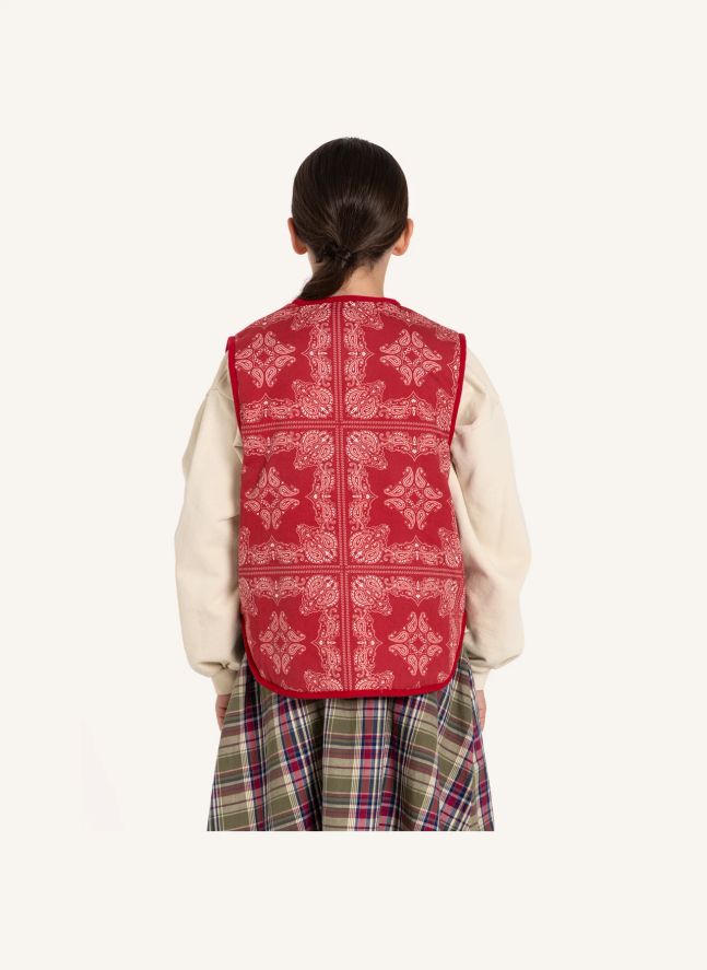 Veste Sans Manches Maria Bandana | Rouge foncé