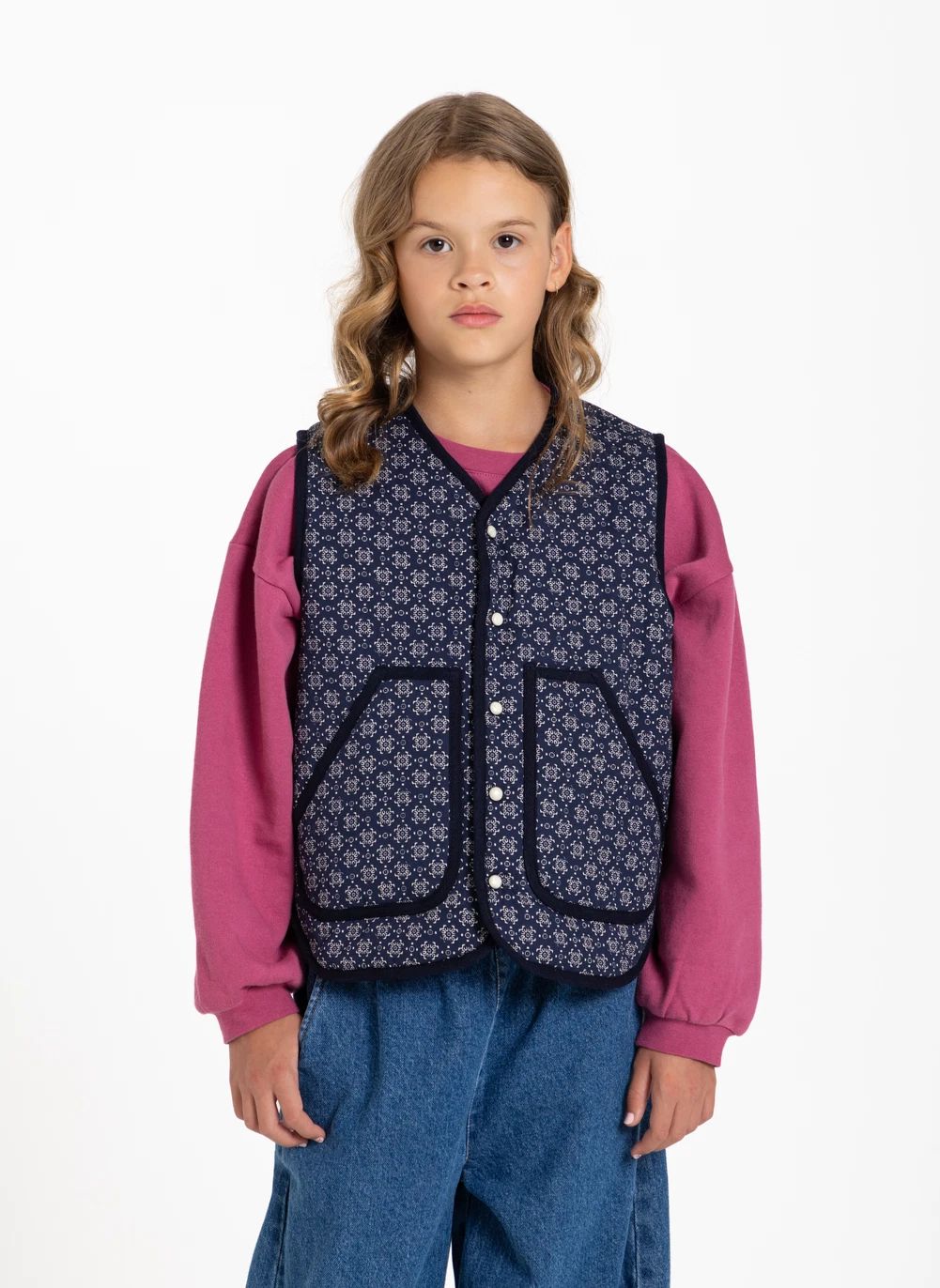 Veste Sans Manches Maria Bandana | Bleu indigo- Image produit n°1