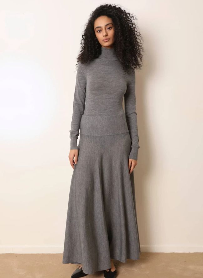 Jupe Cascade Laine | Gris